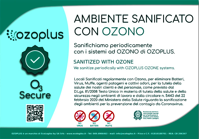 Studio Medico sanificato con ozono plus